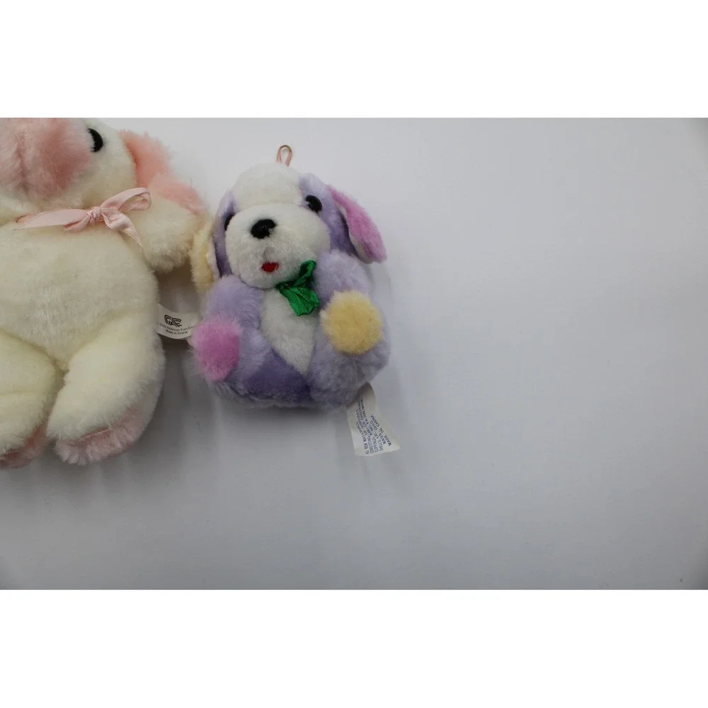 Dan Brechner GAF Dumont Plush Puppy Dog Lot Blue Pink Purple White Vintage 3pc